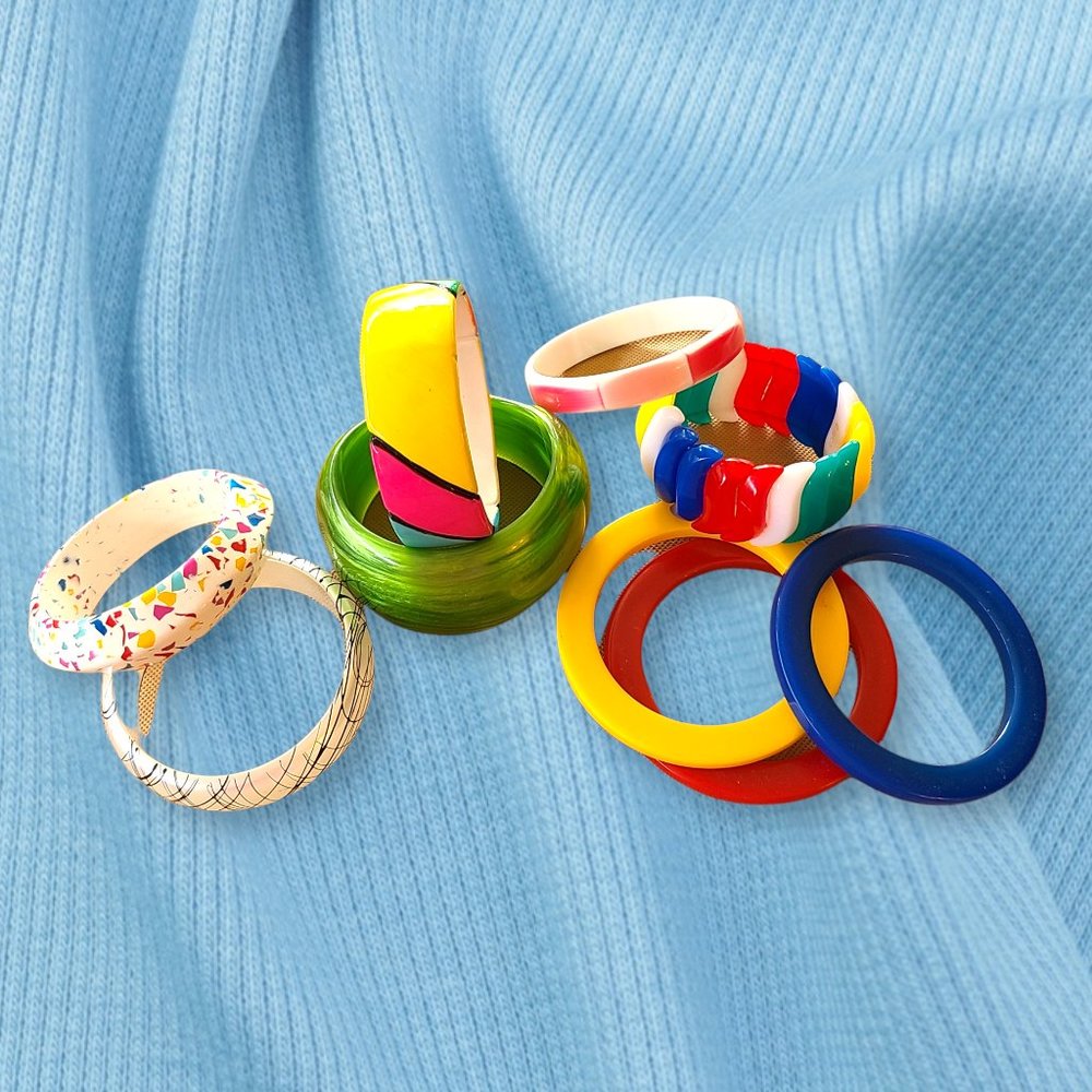 Colorful Vintage Plastic Bangles